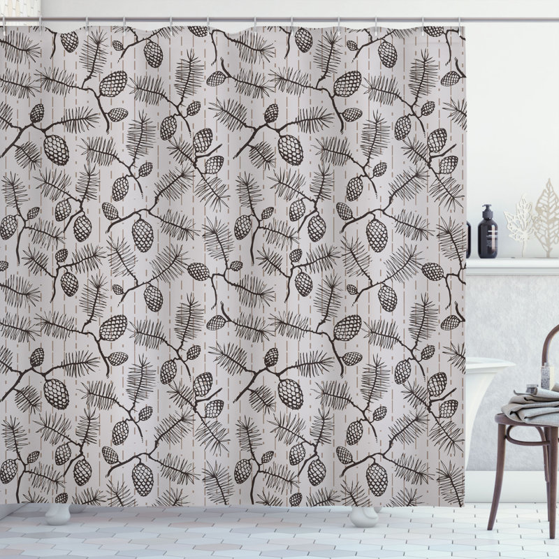 Shower Curtain with Hooks Included, 75" H x 69" W