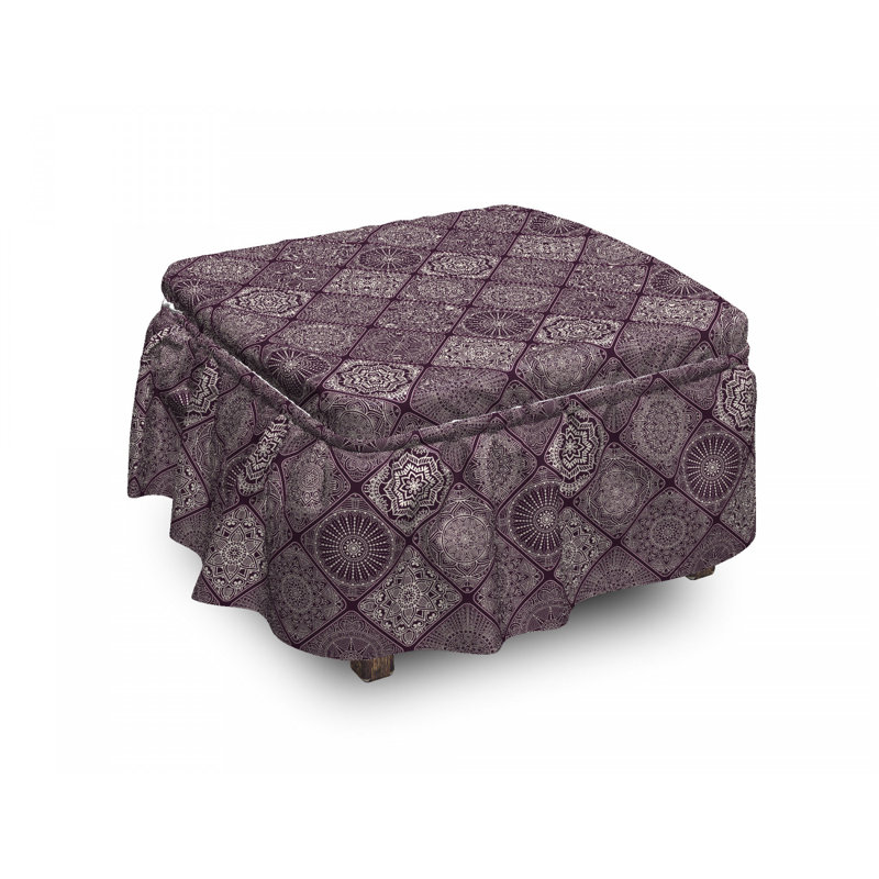 Ensemble de housse pour à coussin de boîte 2 pièces mandala frames rétro oriental