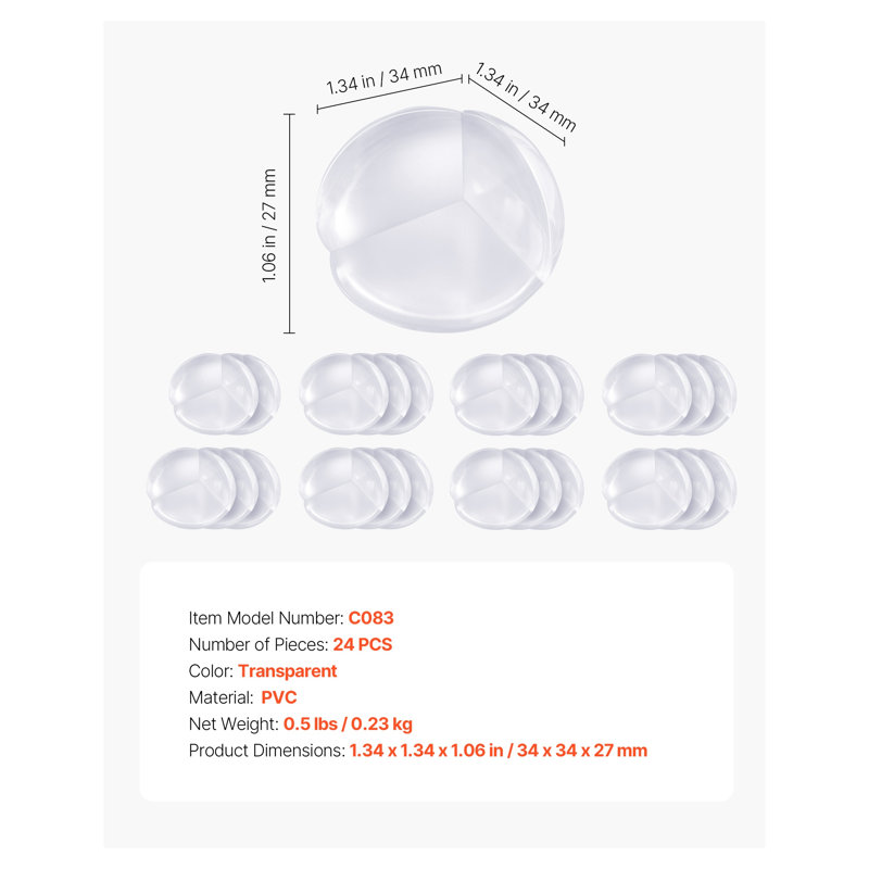 24-Pack Clear Baby Proofing Corner Guards - Transparent PVC Furniture Edge Protectors with Strong Adhesive for Child Safety