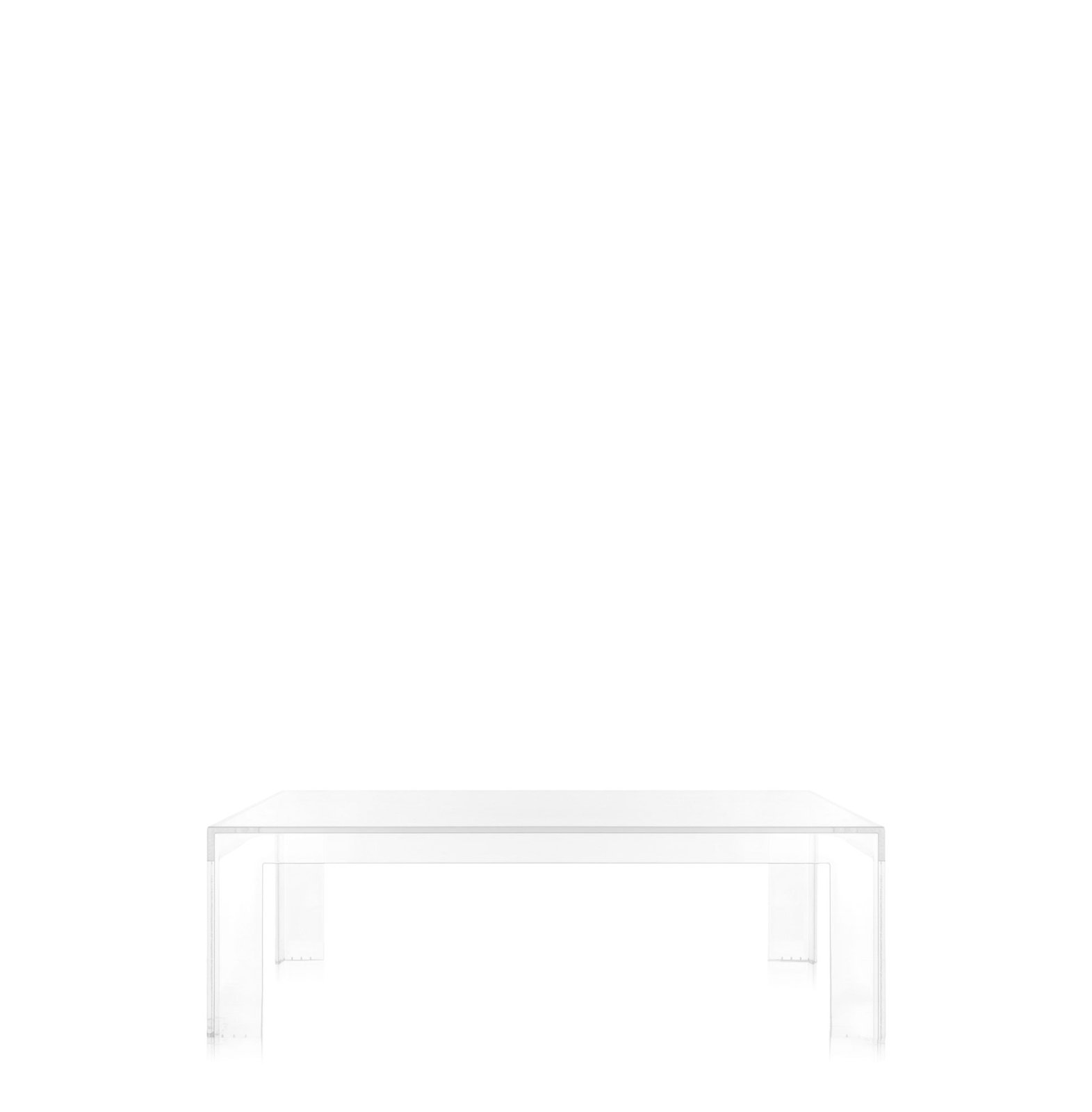 Invisible Coffee Table, 12.4" H x 39.37" L x 39.37" W, Crystal