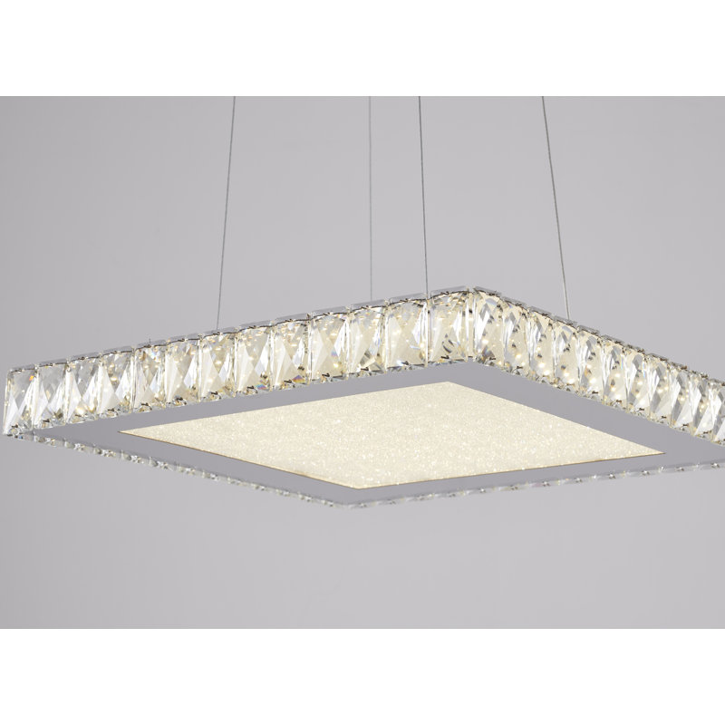 Lustre en cristal 1 lumière DEL Modern, H 64,25 po x l 17 po x P 17 po