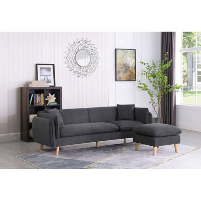 Canapé modulaire en tissu gris foncé 86,5 po