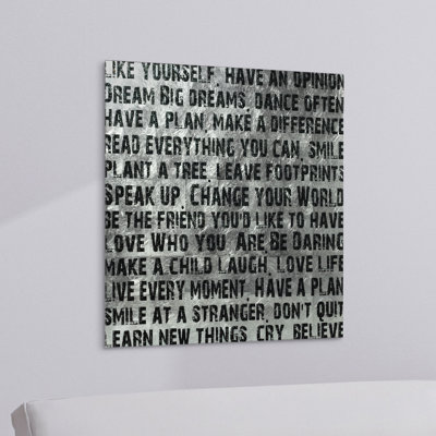 « Words »-impression d’art textuel sur verre