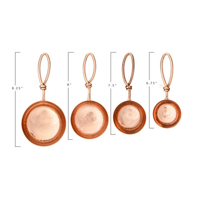Pelles en acier inoxydable martelé avec attache en cuir (ensemble de 4 tailles)