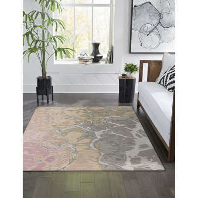 Handmade Tufted Wool Blush Rug