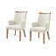 Chaise avec accoudoirs à dossier rembourré H 19 "avec pieds en bois massif Sara Farmhouse-220122472
