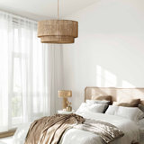 Annasia – 24", 28", 32'' Natural, Ivory White, or Black Jute Fiber Plug-In or Hardwired Pendant Light Fixture for Dining Room, Bedroom, Kitchen Island, or Living Room in Japandi, Boho, Coastal, or Modern Decor Styles