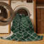 Machine Washable Trellis Green Area Rug-1693911033