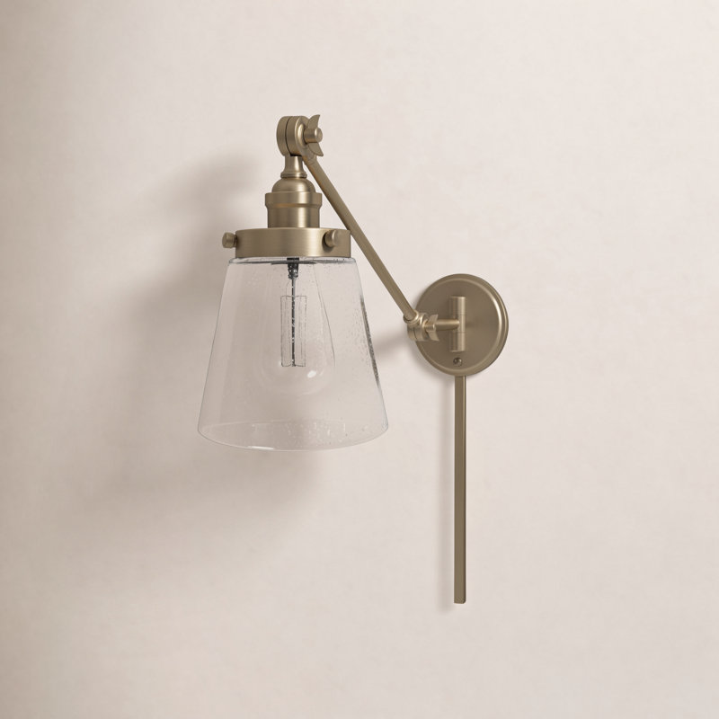 Alans 1 - Light Dimmable Natural Brass Swing Arm