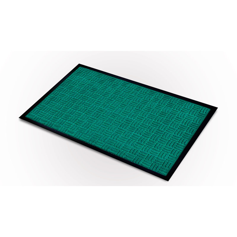 Paillasson intérieur en polypropylène antidérapant Odarius, L 32 po x L 48 po, Vert entrecroisé