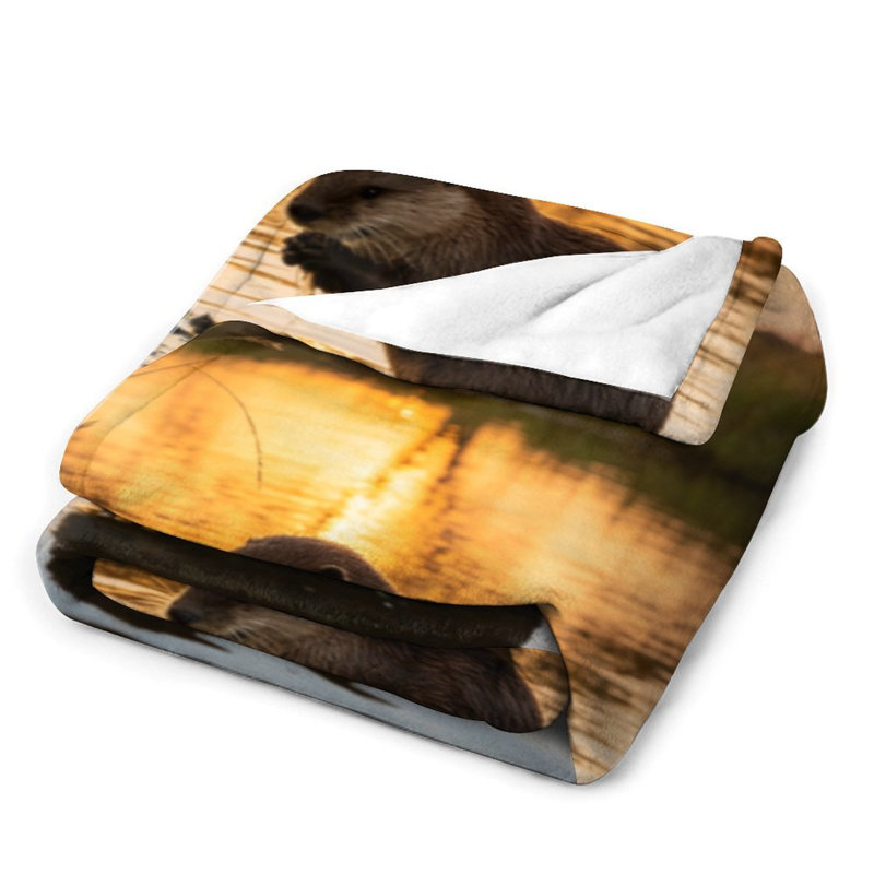 Jeté en flanelle Otter Sunset Water Luxury, 60x80in