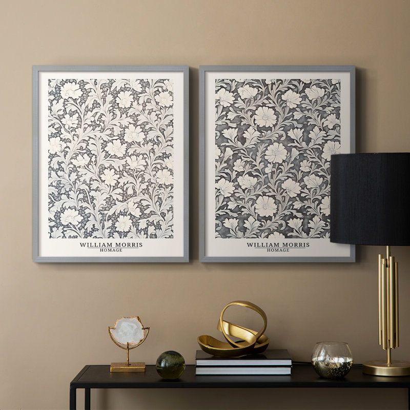WM MORRIS Series DCCV-Premium Framed Print -Ready to Hang - No Nails Required - No Nails Required, 29" H x 46" W, Green