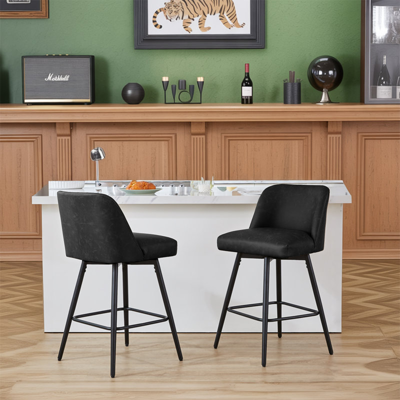 Tabourets de bar 26 po Modern, Noir, 2