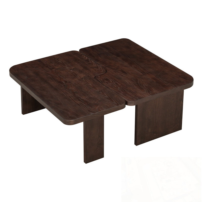 Ensemble rectangulaire en pymble avec motif d'épissure, Espresso