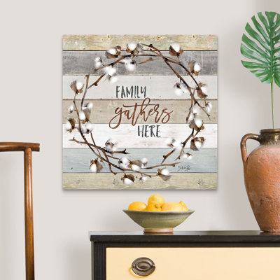" Family Gathers Here Cotton Wreath " by Marla Rae