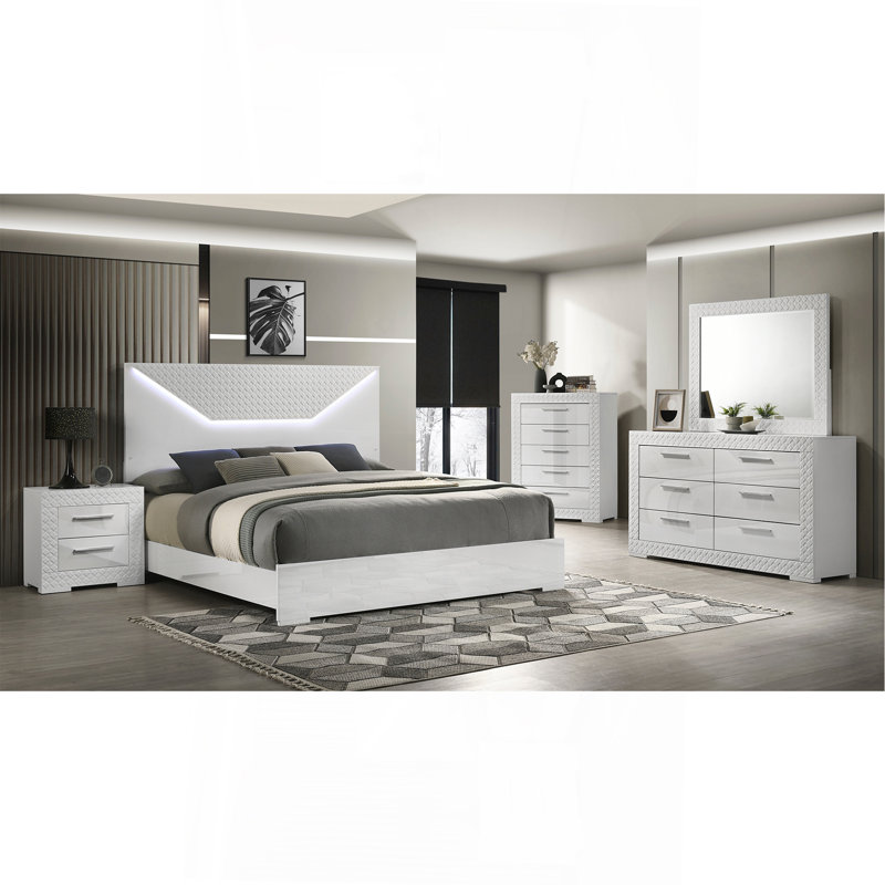 Miroir de style moderne en bois blanc
