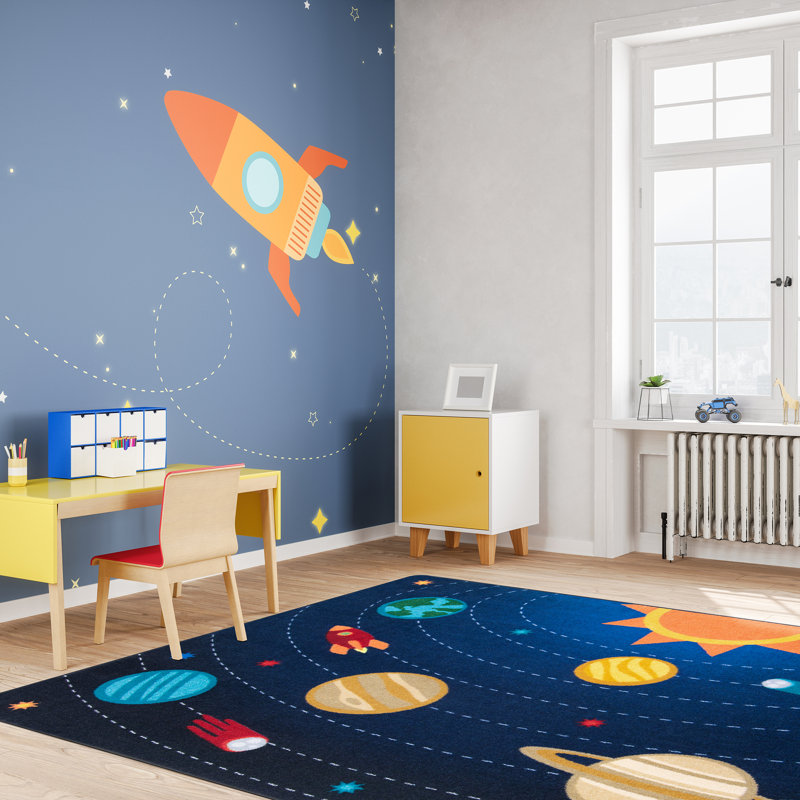 Kid Essentials Out of this World Area Rug, Rectangle 5'4" x 7'8" 