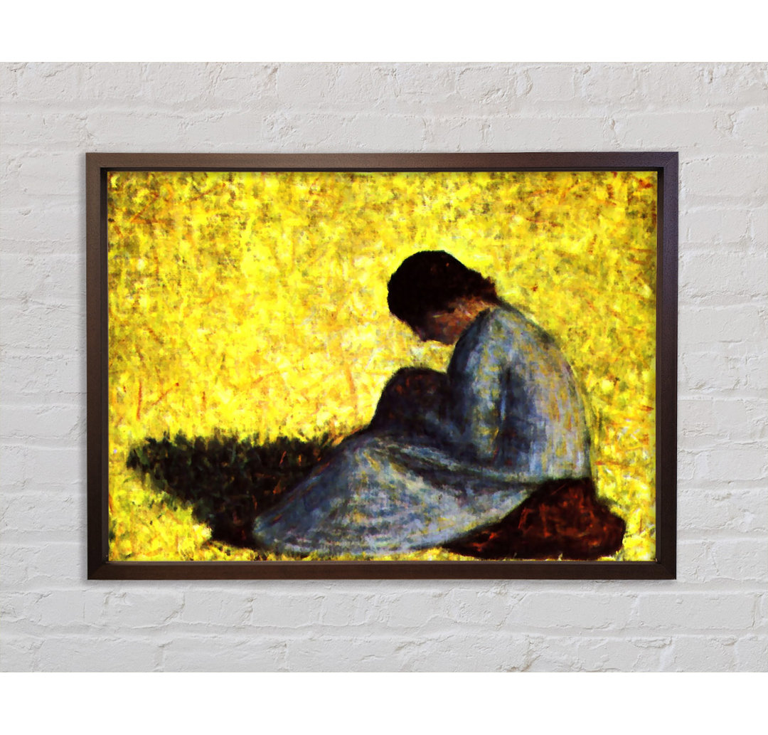 Seurat Girl Seated On The Lawn - Einzelbildrahmen Kunstdrucke auf Leinwand