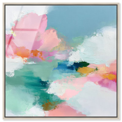 Spectrum doux II, impression acrylique encadrée, décoration murale moderne par Art Remedy, cadre argenté, 30,5 x 30,5 cm