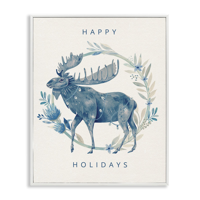 «Holiday Greeting with Moose», une conception de Grace Andersson, H 30 po x l 24 po