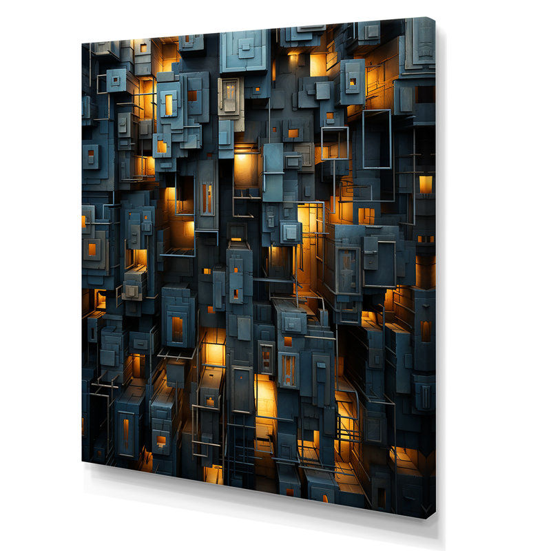 «Copper Canyons Skycrapers Cityscape», impression sur toile, Toile tendue, H 20 po x l 12 po