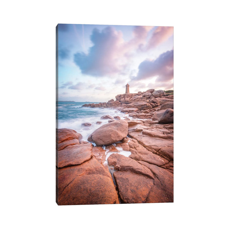 The Pink Lighthouse 1 Piece Wrapped Canvas Wall Art, 30.48 cm H x 45.72 cm W