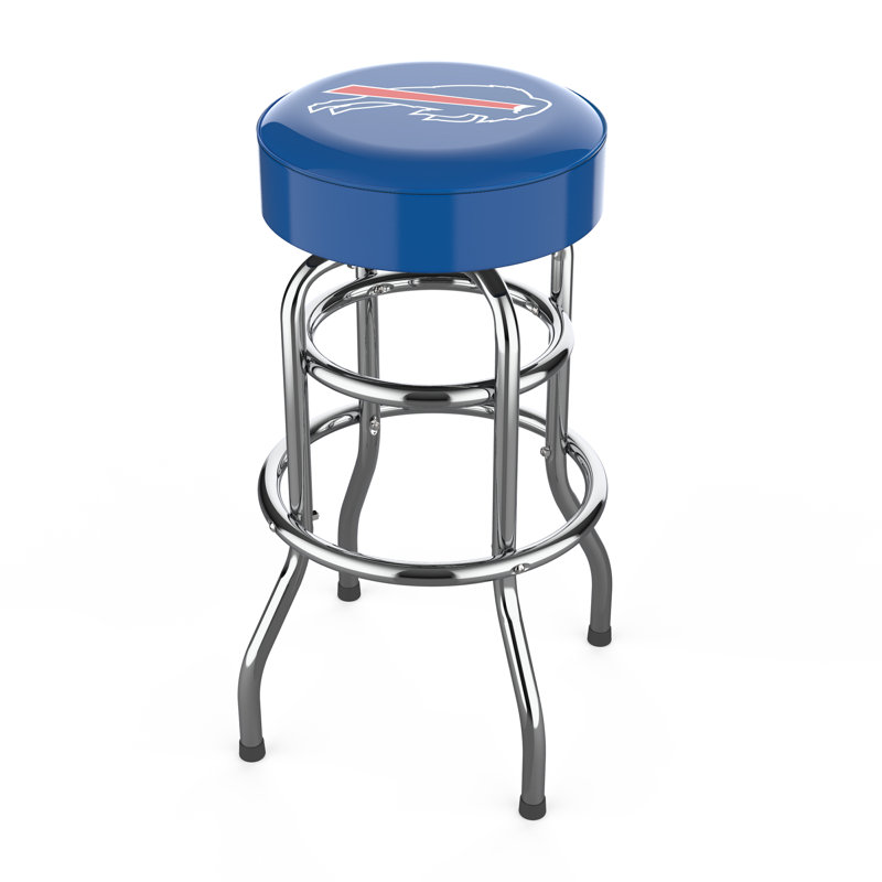 Commercial Grade Chrome Swivel Bar Stool with Vibrant Team Colors  , Buffalo Bills