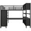 Lit mezzanine en métal avec rangement et tablettes, bureau pleine grandeur noir pour garde-robe pour adultes-121105477