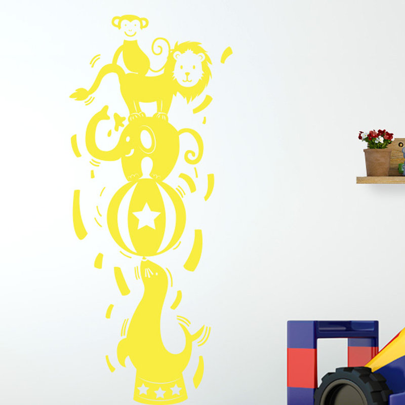 Animals Wall Decal, Bright Yellow