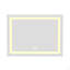 Miroir de salle de bain rectangulaire sans cadre à DEL avec capteur tactile, antibuée et 3 options de couleur en argent-38652435
