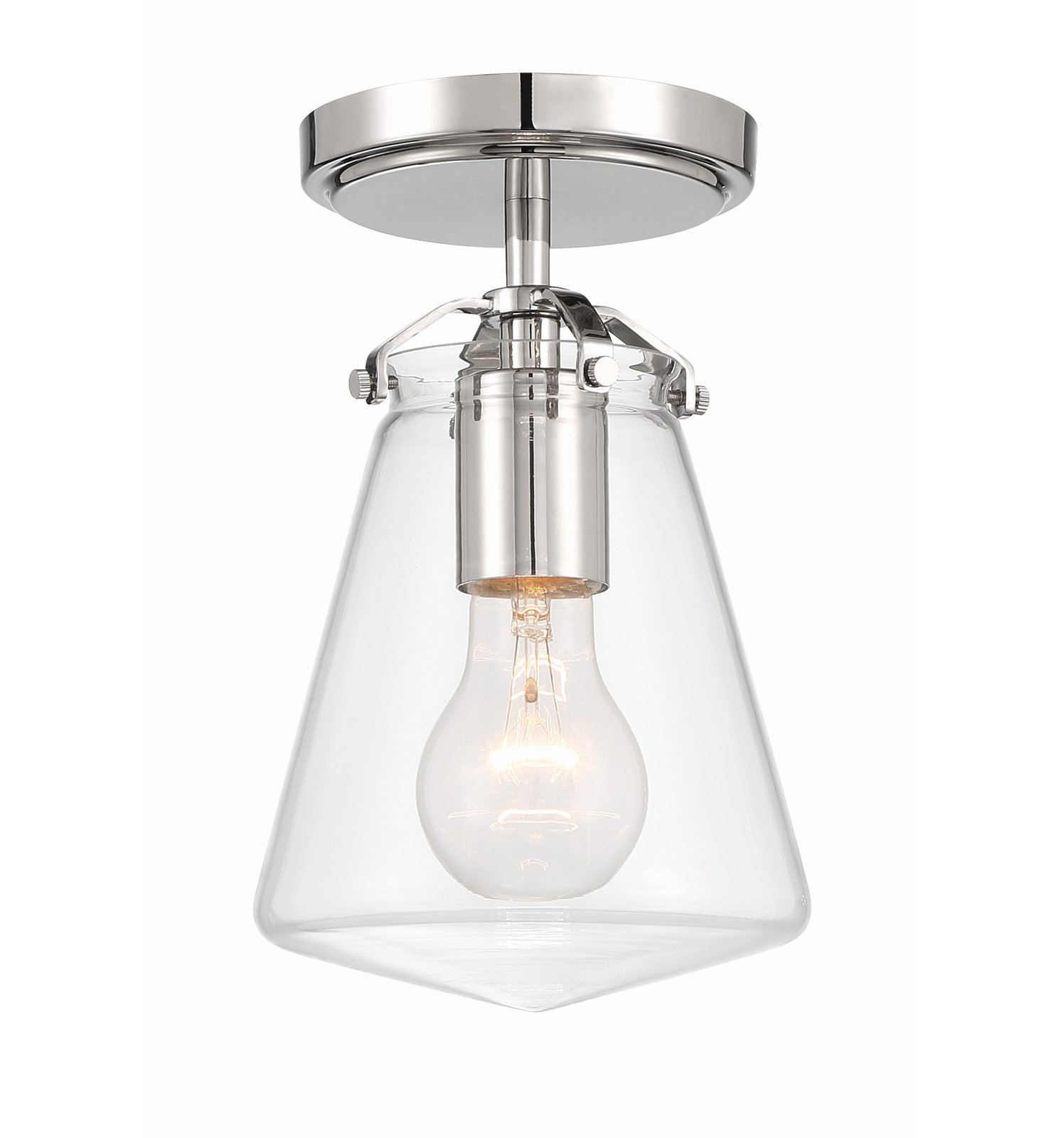 Moroni Flush Mount, Polished Nickel
