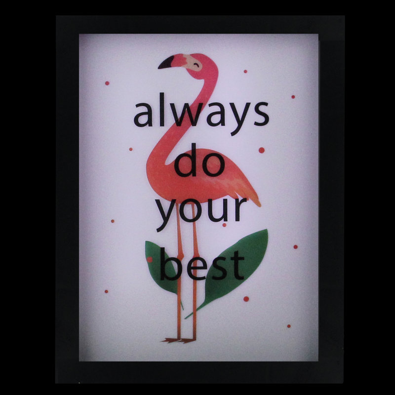 Boîte à lumière DEL avec cadre DEL «Always Do Your Best» 9 po x 7 po