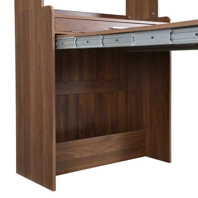 Buffet 2 en 1 avec table pliante et portes en verre Madalone