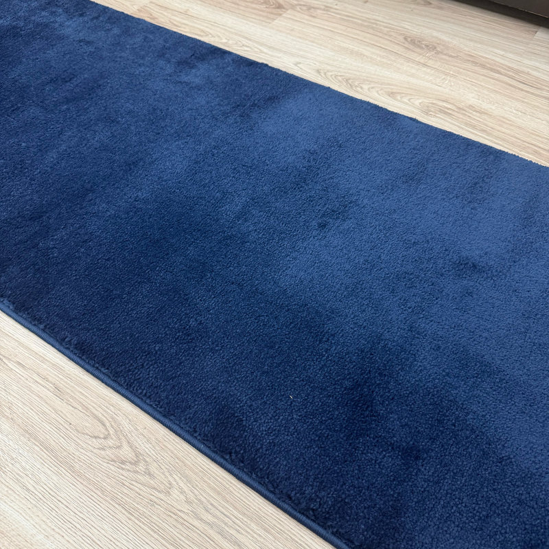 Tapis de couloir bleu marine antidérapant en polypropylène doux, Tapis de couloir 2 pi 2 po x 10 pi