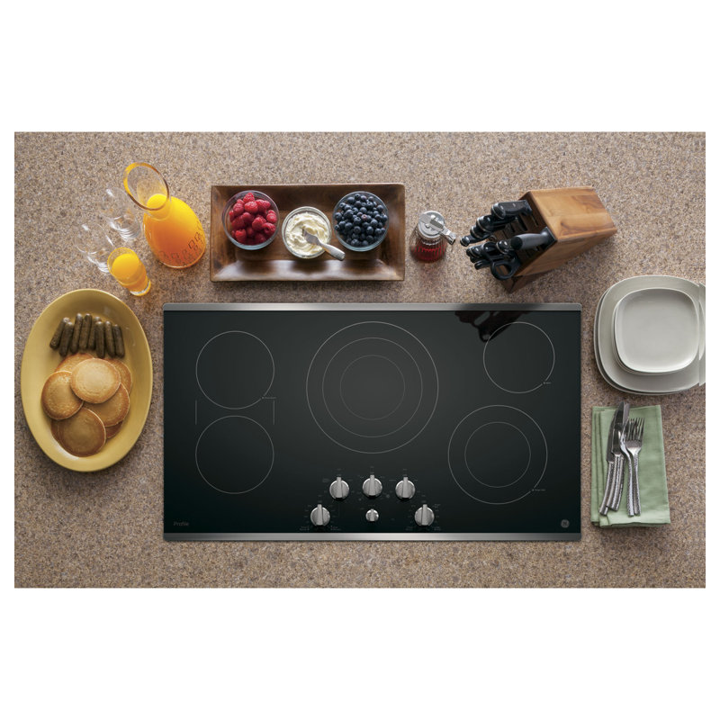 Electric Cooktop with 5 Burners, Stainless Steel