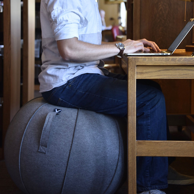 Luno Ball Chair with Removable Casters/Wheels, Anthracite
