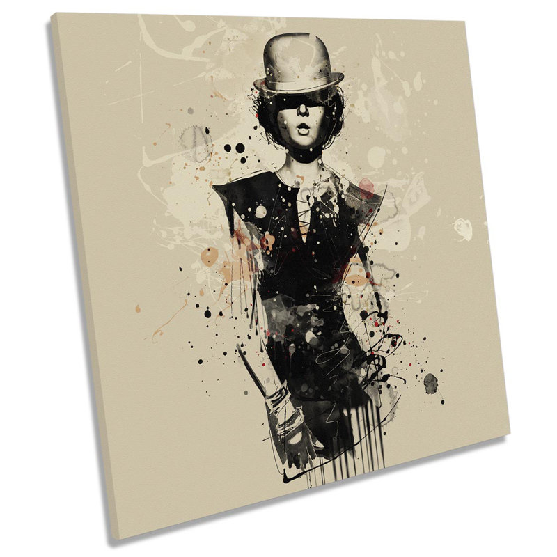 Z0081 Fashion Grunge Woman - Wrapped Canvas Print, 60cm H x 60cm W x 2cm D