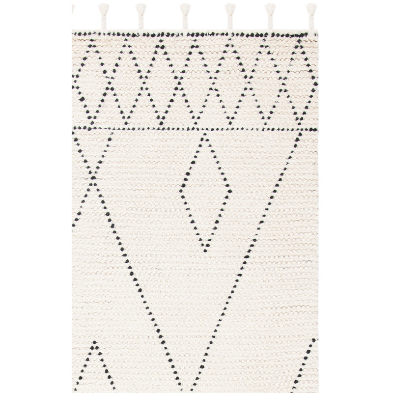 Tapis ivoire / noir Seibert, Tapis de couloir 2 pi 3 po x 8 pi