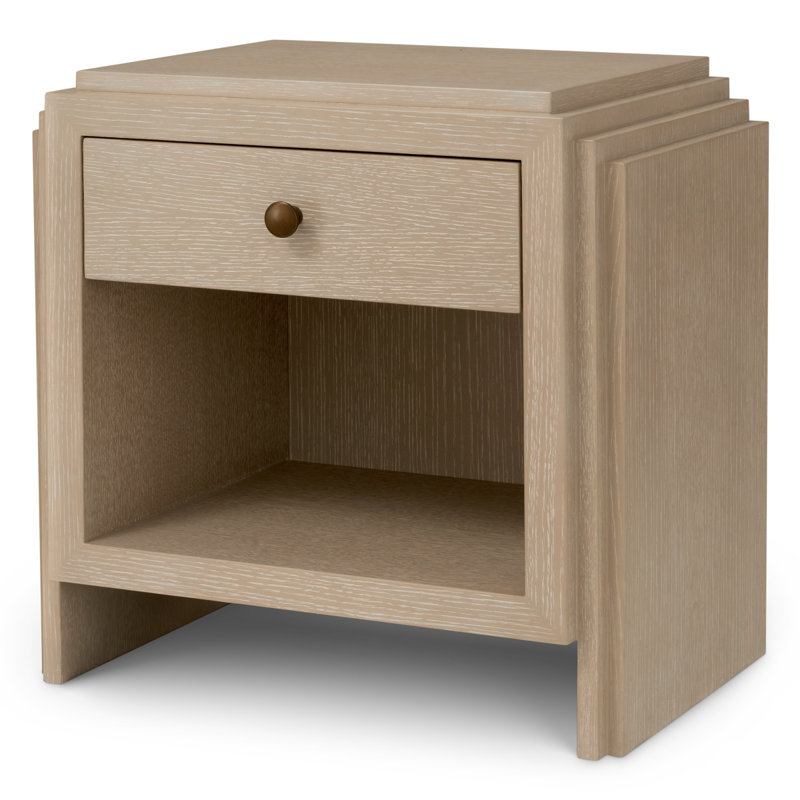 ArtDeco 1 - Drawer Nightstand, Washed Oak