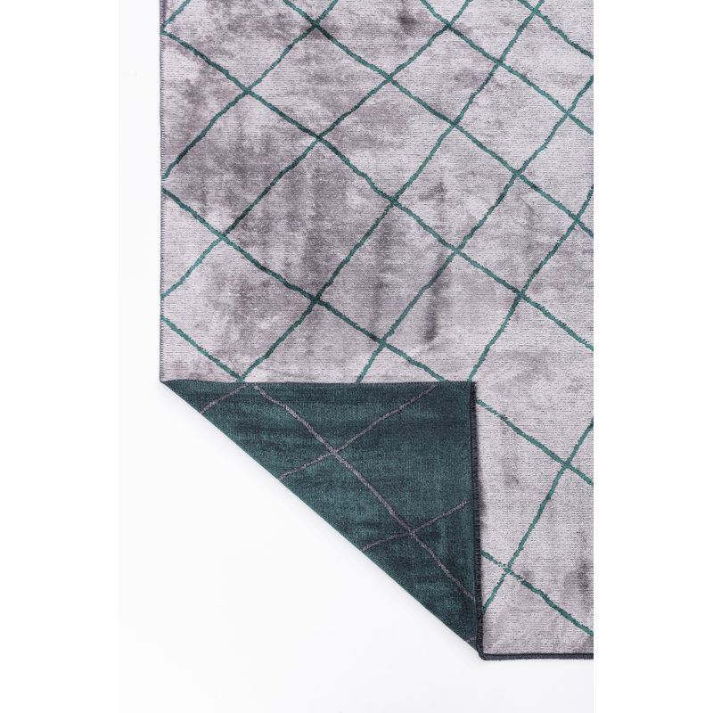 Rapture Green/Gray Geometric Luxury Area Rug, Rectangle 7'10" x 11'2"