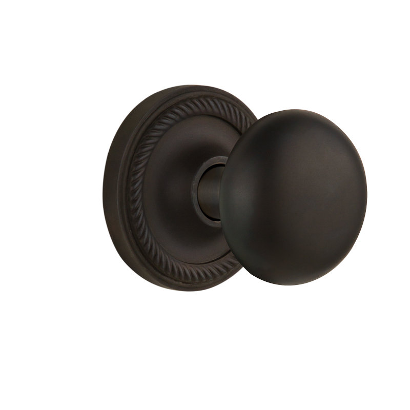 Rope Rosette with New York Door Knob, Oil-Rubbed Bronze