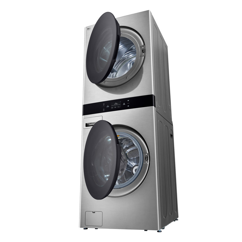 Lg Studio Washtower Smart Front Load 5.0 Cu. Ft. Washer And 7.4 Cu. Ft. Dryer With Center Control, Electric, Gray