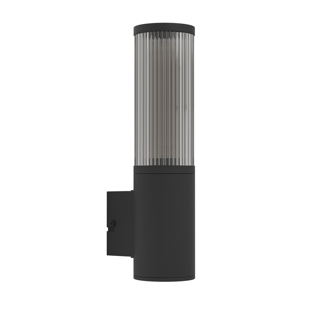 Lessie Matte Black 31cm H Frosted Glass Outdoor Sconce
