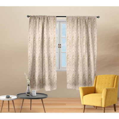 Paire de rideaux semi-transparents avec passe-tringle Abstract
