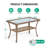  Wicker Patio Coffee Table, 34.48" Rectangle Outdoor Coffee Table With Tempered Glass Top And 2-Tier Storage Shelf, All-Weather Rattan Patio Side Table For Outside Poolside Deck Garden, Brown-491436793