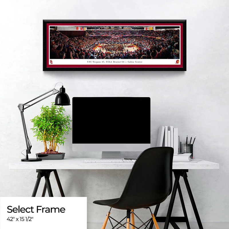 Impression panoramique USC Basketball, H 15,5 po x l 42 po x P 1,38 po, Cadre noir