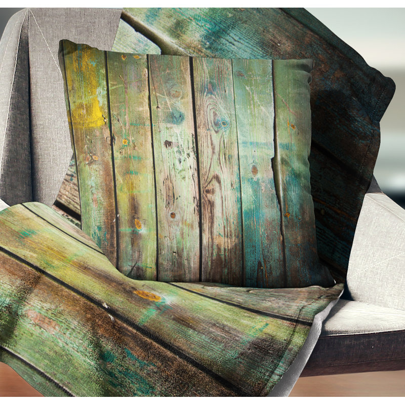 Oreiller à motif ancien bois, 18 po x 18 po, Coussin décoratif