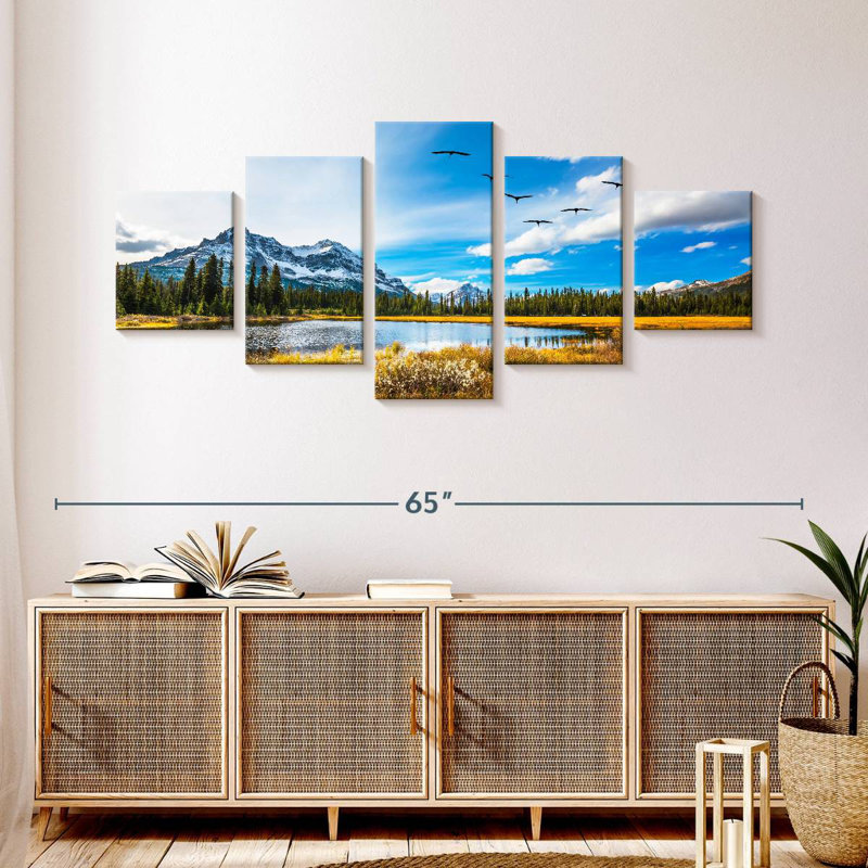 Birds Over Autumn Valley, 24" H x 55" W