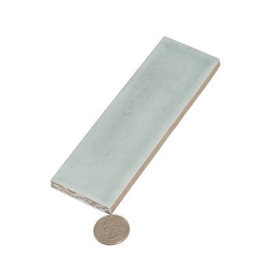 Allegro 2x6 in. Dusty Blue Glossy Porcelain Subway Wall and Floor Tile (5.33 sq ft/case, 66-Pack)