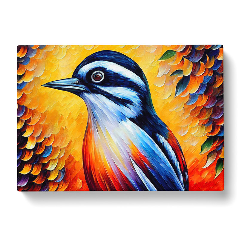 Woodpecker Bird Vol.2 Abstract - Wrapped Canvas, 50cm H x 76cm W x 3cm D
